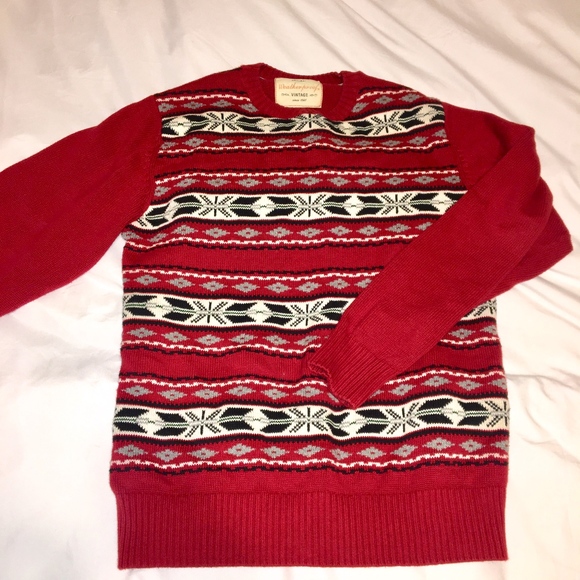 Red Christmas Crewneck Sweater Chunky Knit - Picture 3 of 4